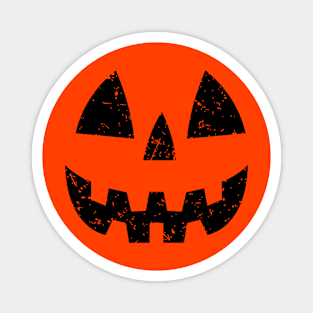 Retro Pumpkin Face Funny Magnet